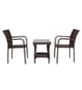 Boulder Wicker Table And Chair Set Brown Black Dual Tone Finish
