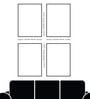Flowers Wall Painting Canvas Set of 4 White Frame