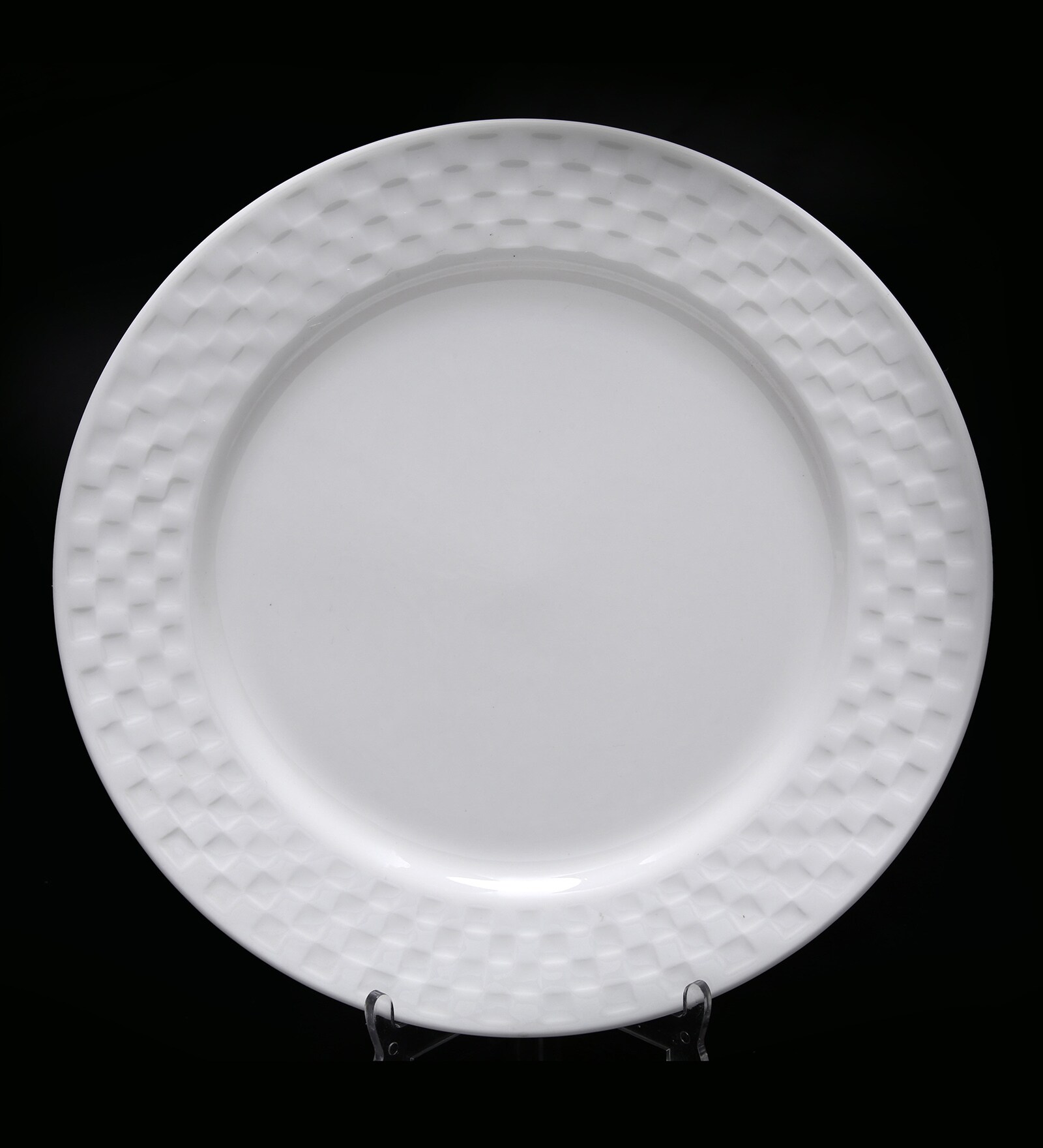 Buy BP Bharat Checker Fine Bone China Plate Set of 12 Online Bone
