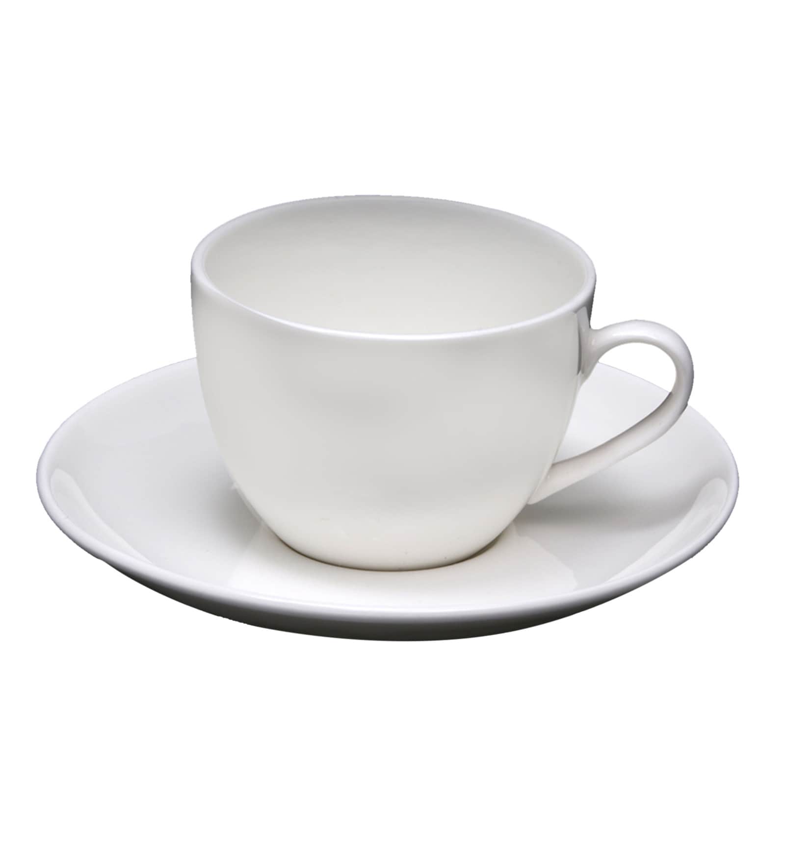 100 ML White Bone China Cups & Saucers Set of 6