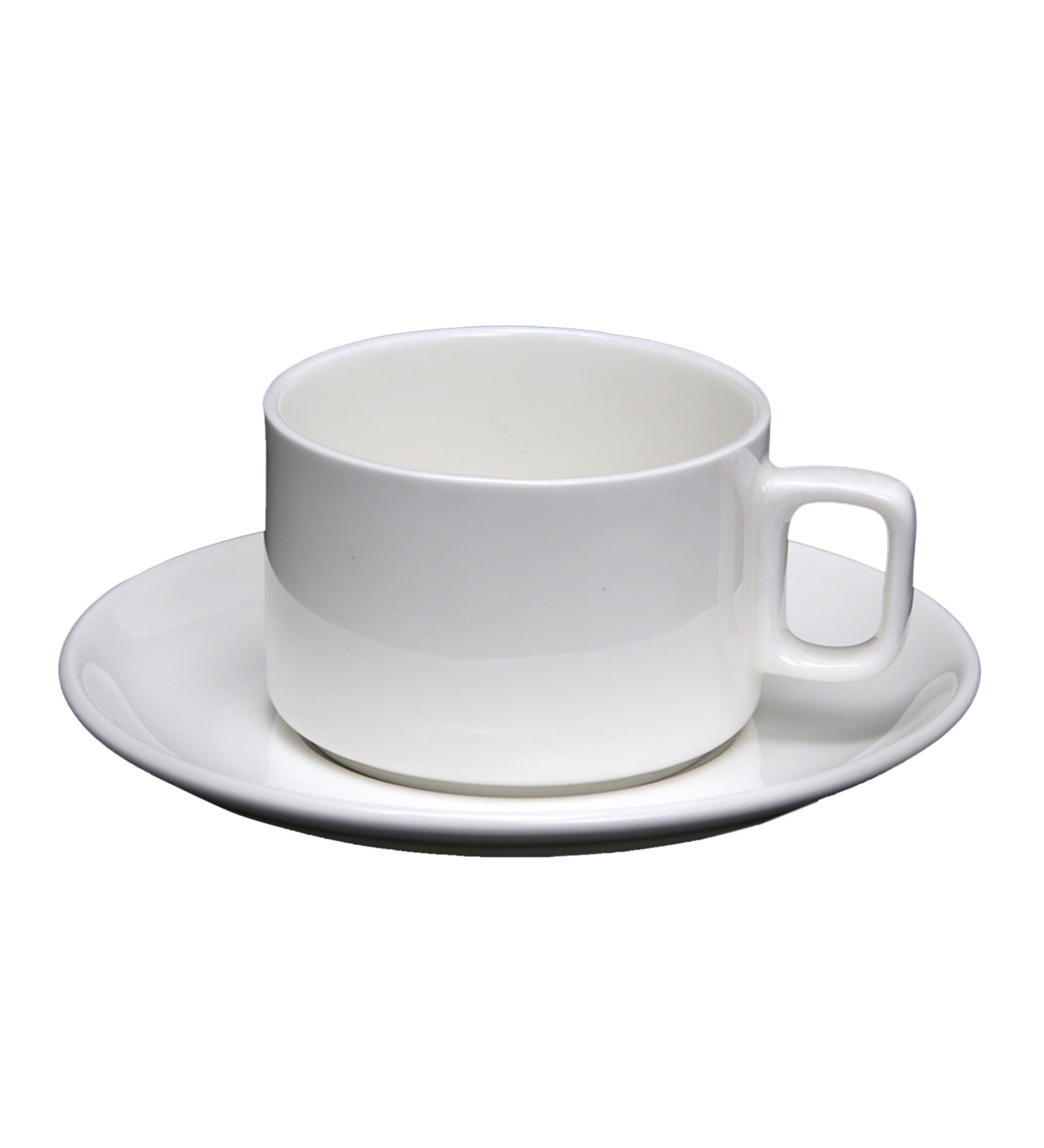 200 ML White Bone China Cups & Saucers Set of 6