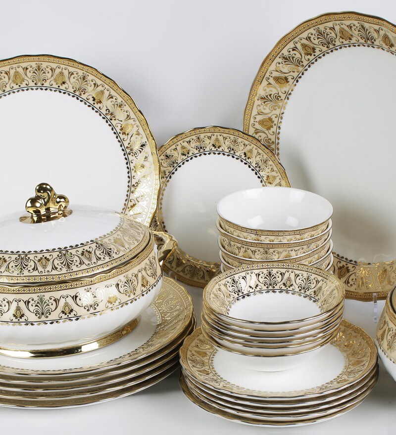 Buy Bone China Dinner Set Set of 21 by BP Bharat Online Bone China