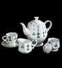 Bp Bharat Orchid Streak Fine Bone China Tea Cup with Pot