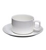 200 ML White Bone China Cups & Saucers Set of 6