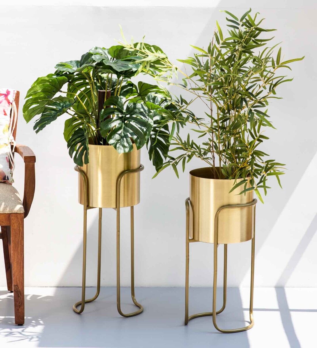 Buy Bracket Muted Gold Planters Set Of 2 at 33 OFF by The Decor Remedy