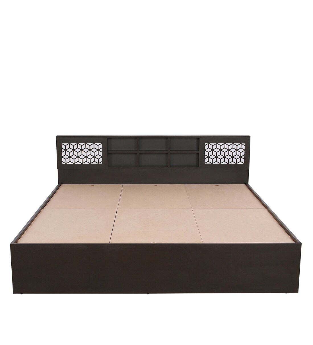 Buy Braco King Size Bed with Box Storage in Wenge Finish Mintwud by