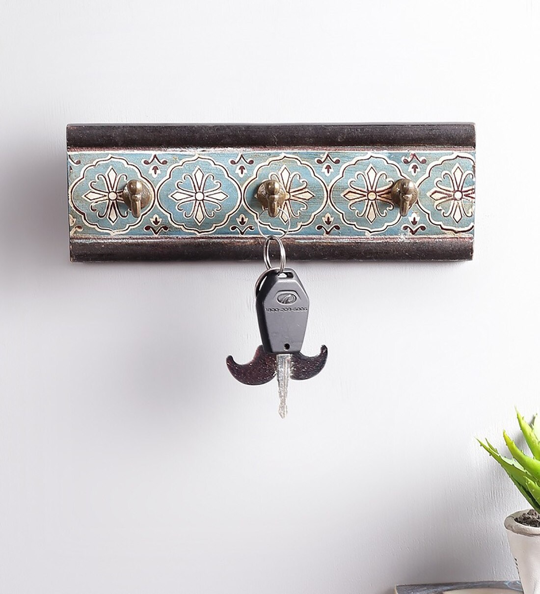 Buy Brass FittedWooden Painted Key Holder by Craft Tree Online Modern