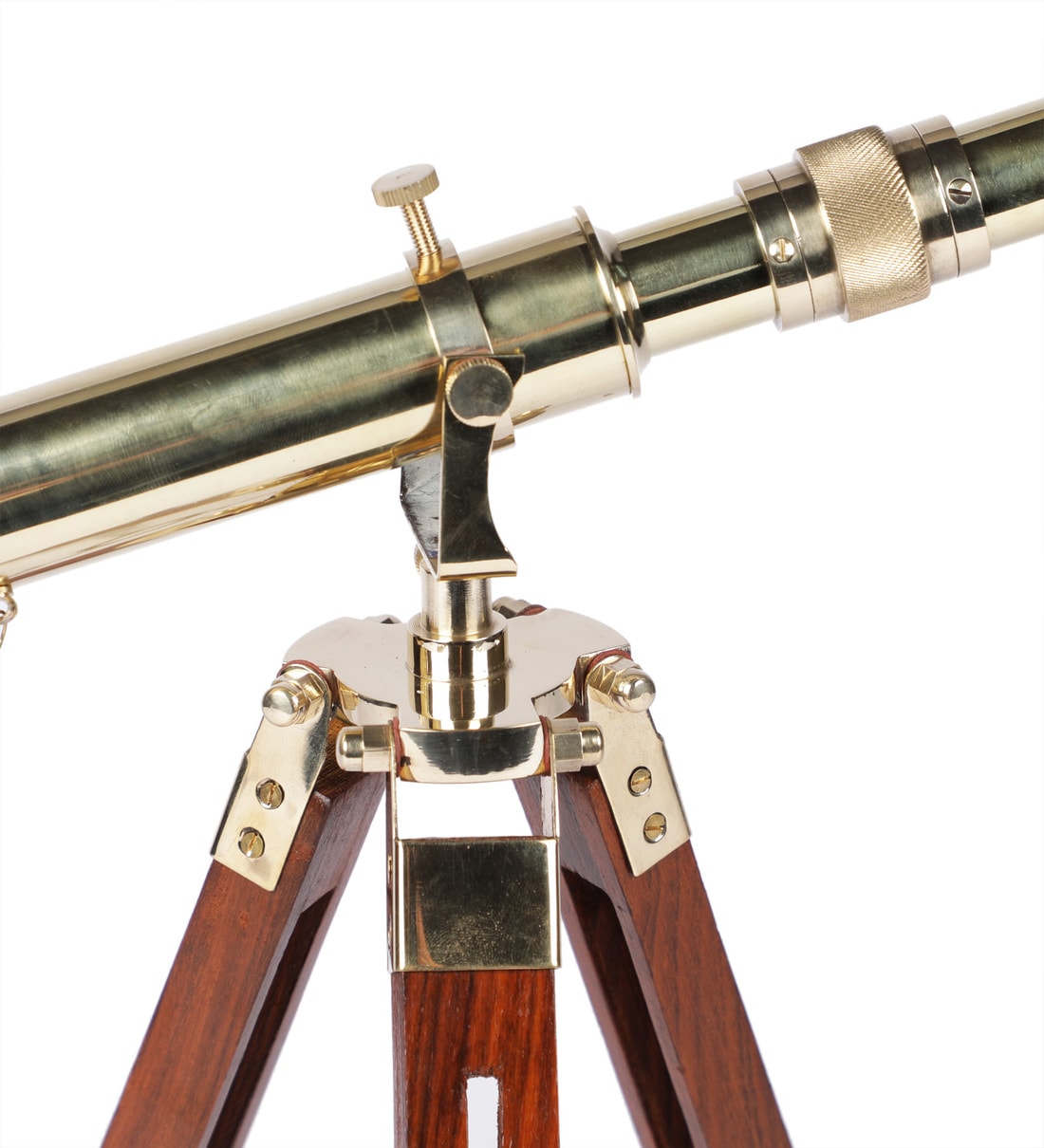 Buy Brass Telescope With Wooden Tripod Stand By Exim Decor Online 