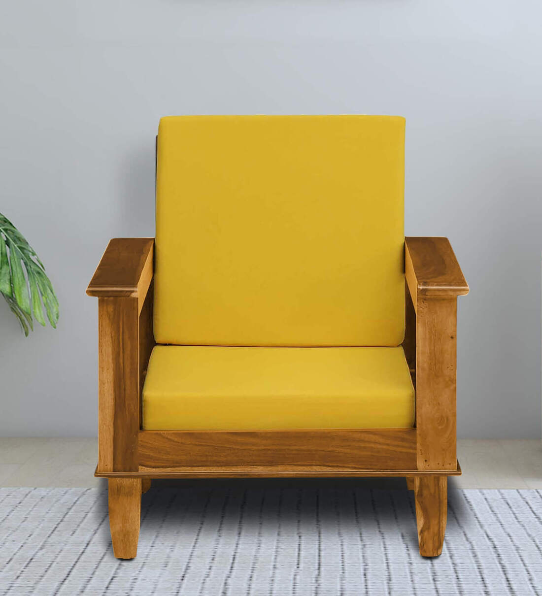 Buy Breslau Sheesham Wood 1 Seater Sofa In Rustic Teak Finish at 9 OFF