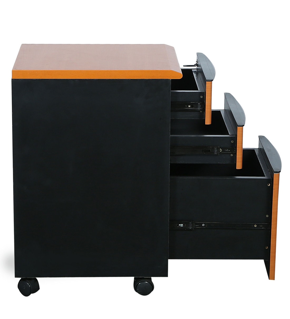 Buy Brisbane 3 Drawer Mobile Pedestal With Centerlised Lock In Cherry Finish By Parin Online
