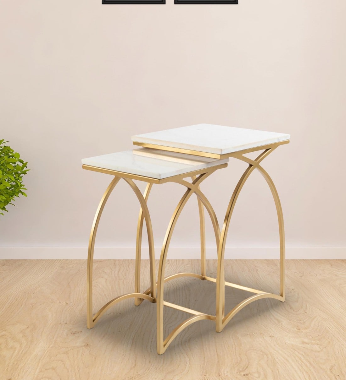 Buy Brisbane Nesting Table In Gold Finish By Claymint Online