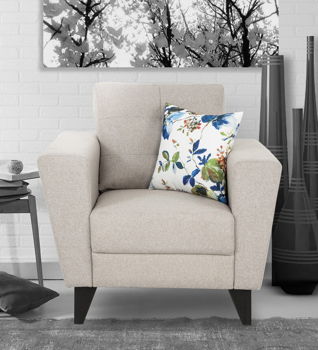 Buy Bristol Brilliant 1 Seater Sofa in Beige Colour by Urban Living