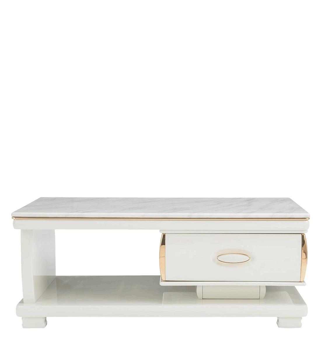 Buy Bronson Marble Top Coffee Table in White Colour by Durian Online Modern Rectangular Coffee