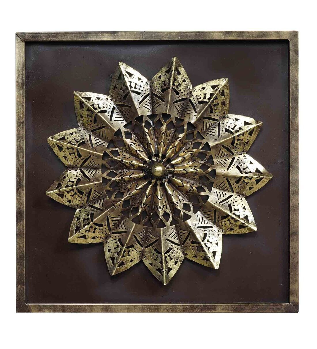 Buy Brown And Gold Iron Zen Metal Wall Art by The Shining Rays Online