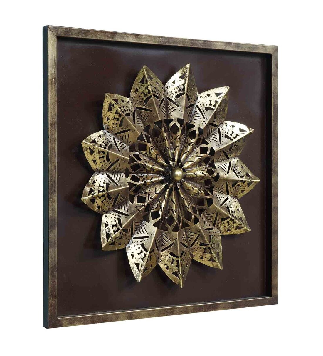 Buy Brown And Gold Iron Zen Metal Wall Art by The Shining Rays Online ...