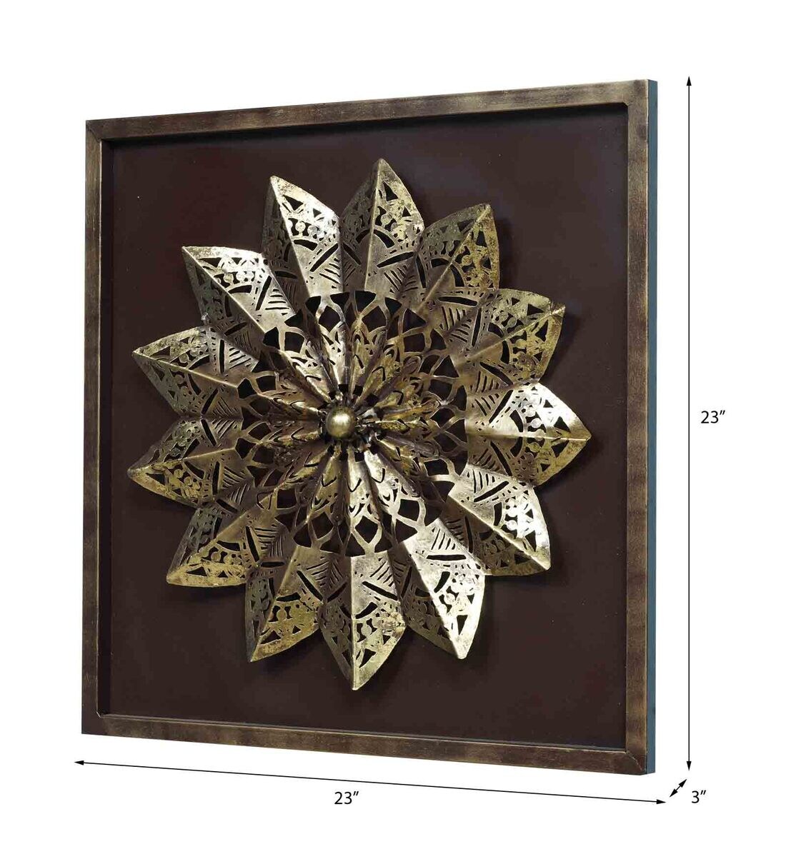 Buy Brown And Gold Iron Zen Metal Wall Art by The Shining Rays Online