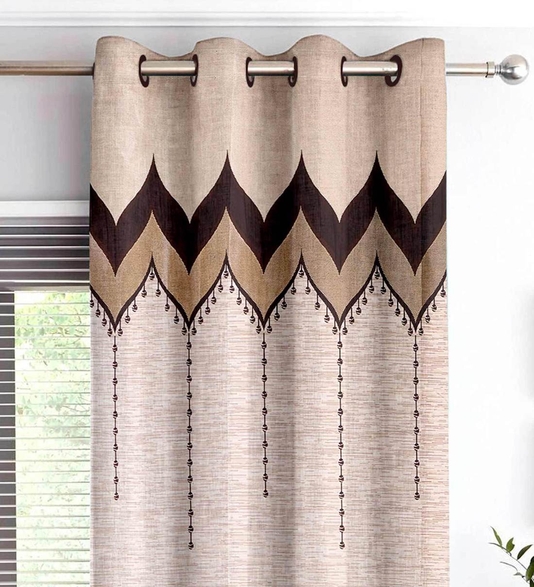 Buy Jacquard Blackout 5 Feet Eyelet Window Curtain By Storyhome Online Abstract Window Curtains Curtains And Drapes Furnishings Pepperfry Product