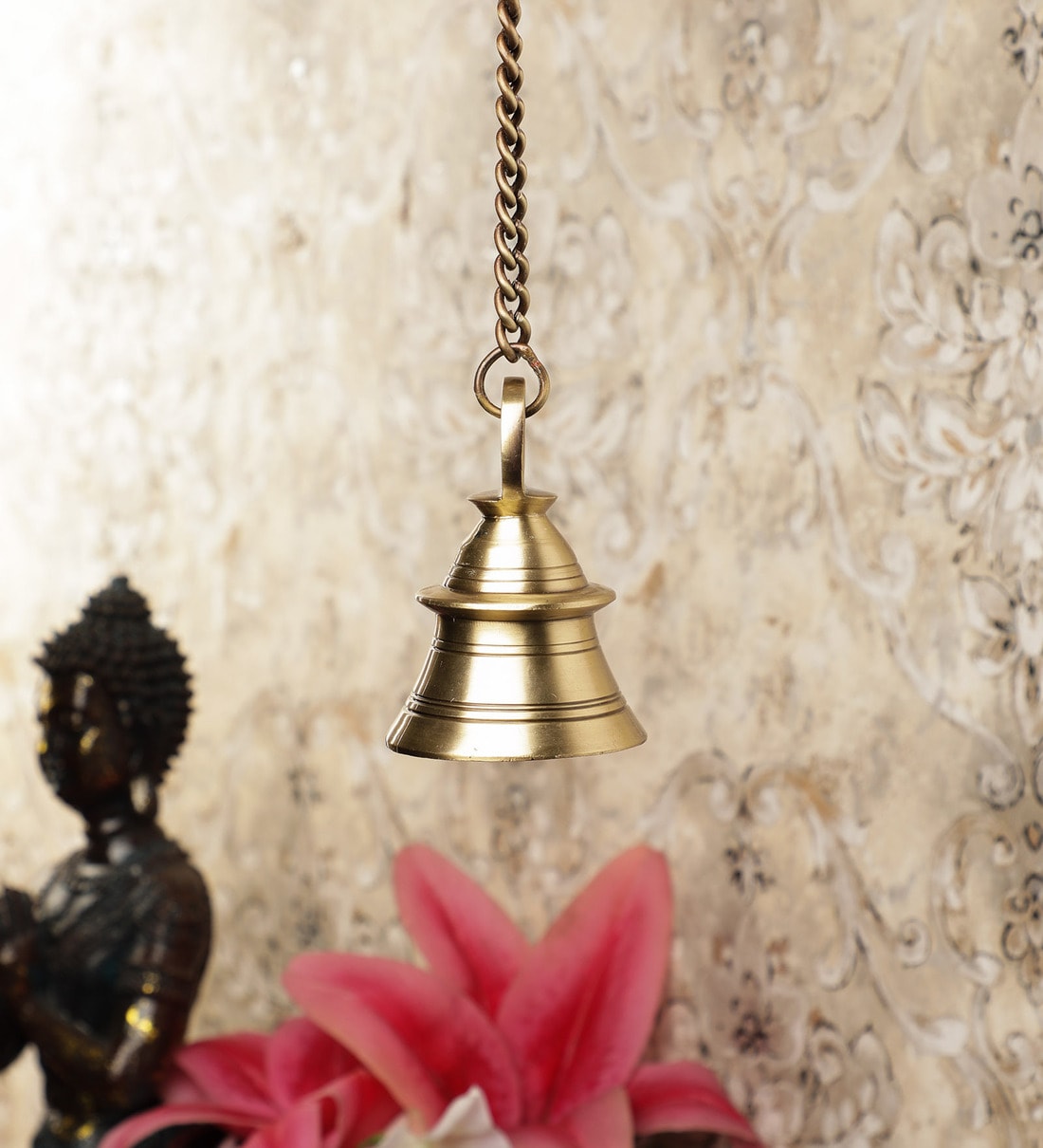 Buy Brown Brass Hanging Bell by Handecor Online Bells Bells Home