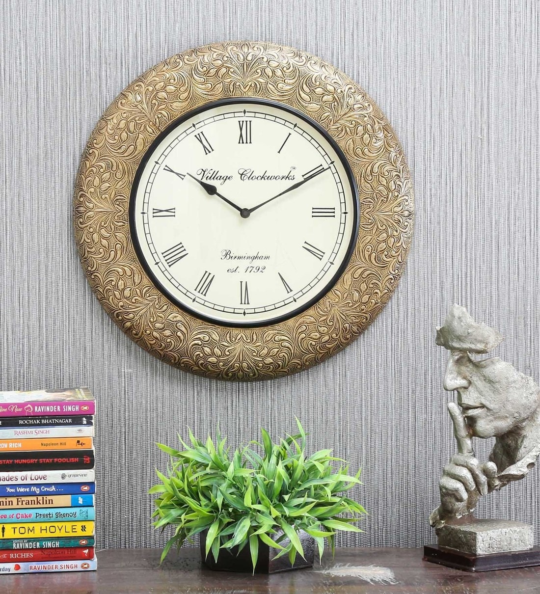 Buy Brown Brass Traditional Analog Wall Clock Online Traditional Wall