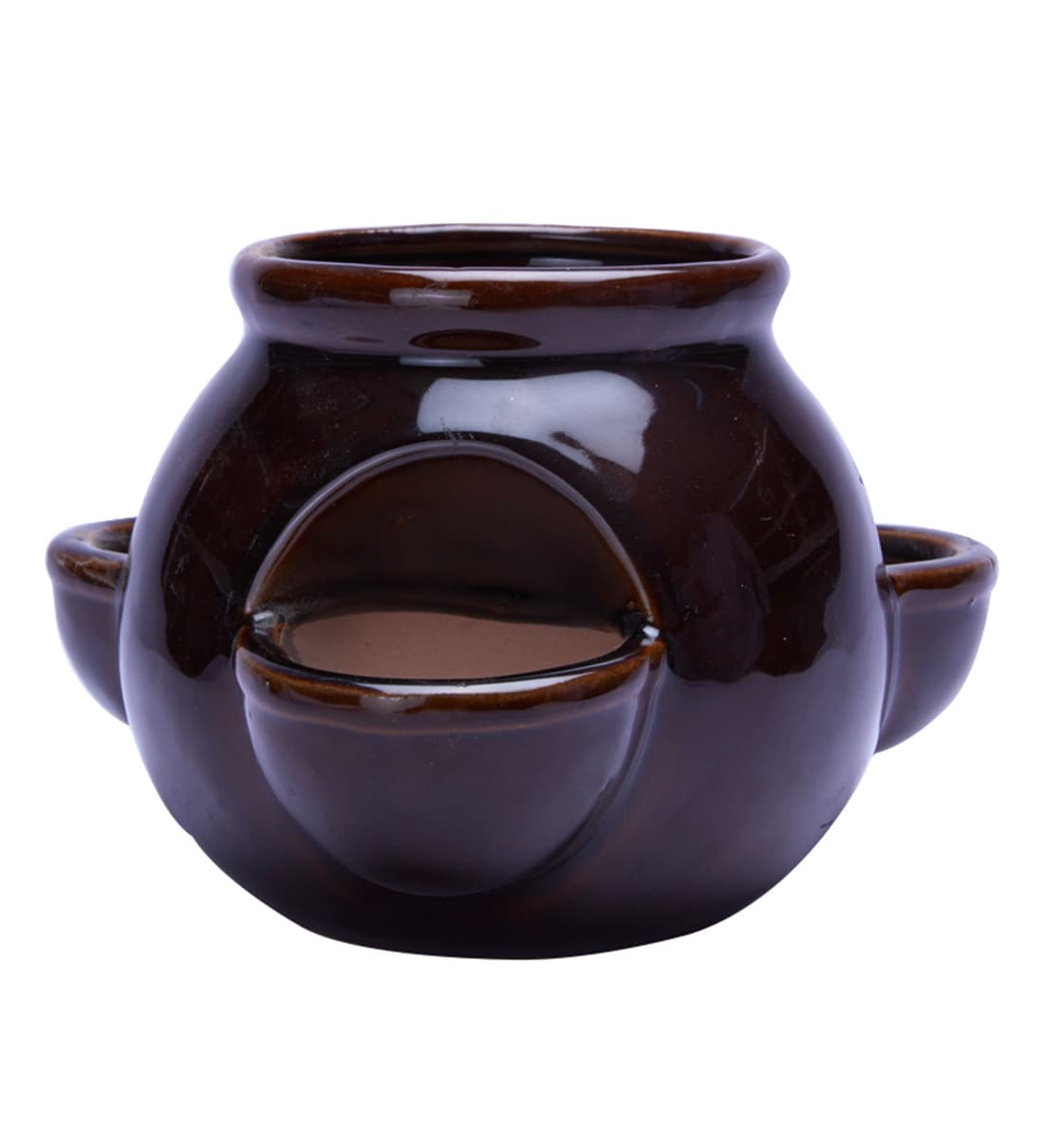 Buy Brown Ceramic Strawberry Small Size Pot by Gaia Online - Floor ...