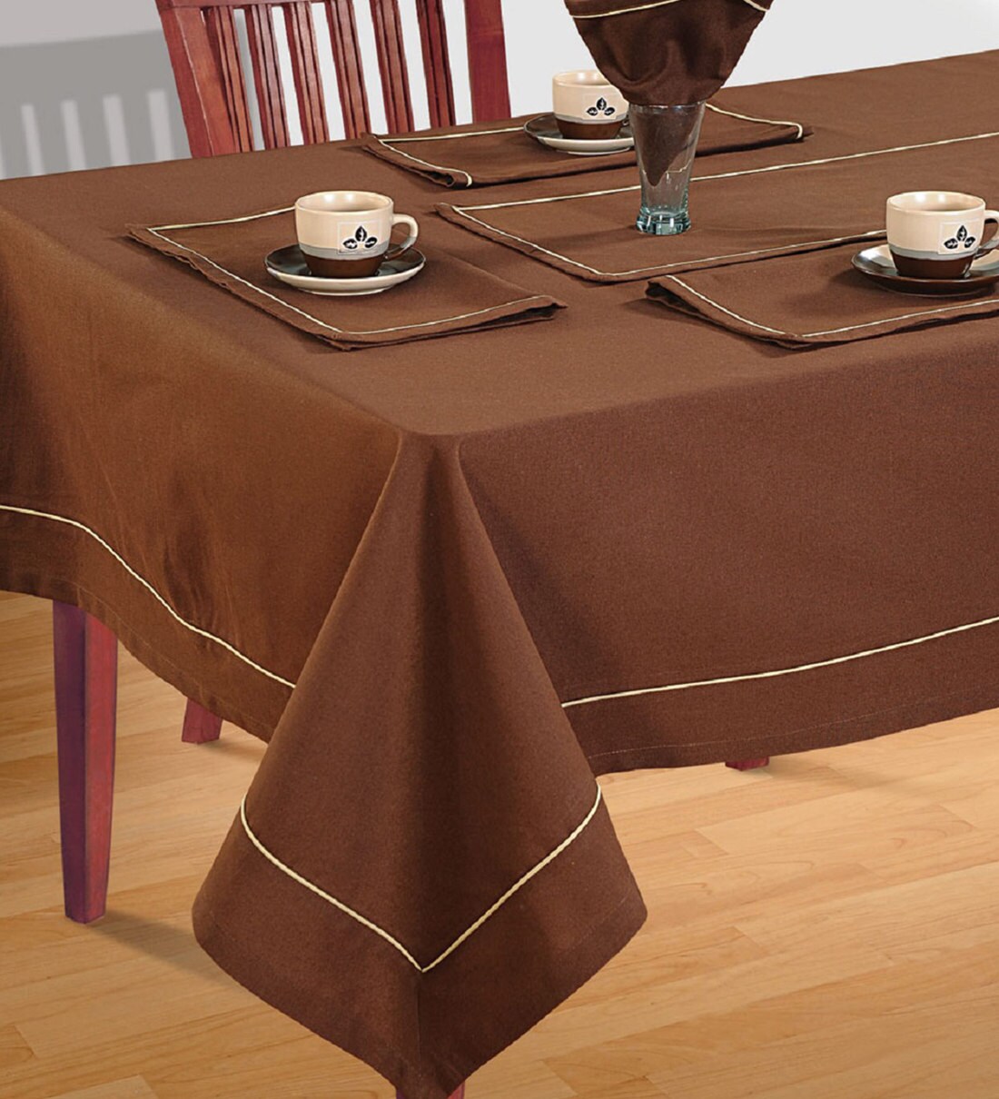 Buy Obsidian (118x70) Brown Cotton Table Cloth at 43% OFF by Swayam | Pepperfry