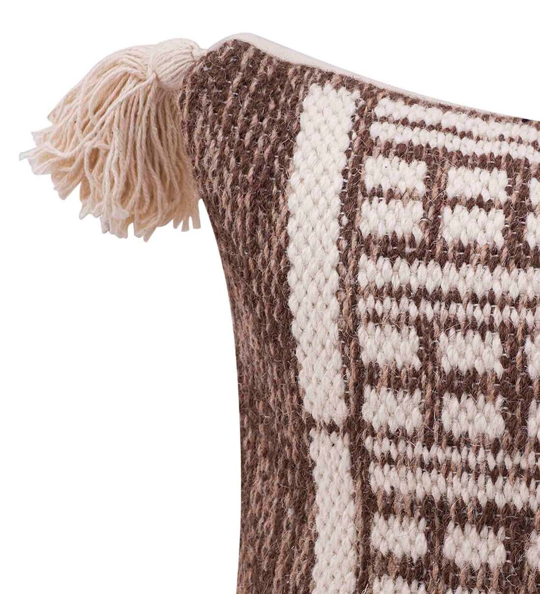 Buy Brown Cotton Abstract 16x16 inches Cushion Cover by Kravika Online