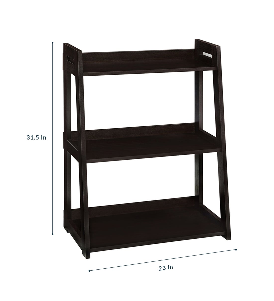 Buy Engineered Wood 3 Tier Ladder Shelf Floating Book Shelf in Black