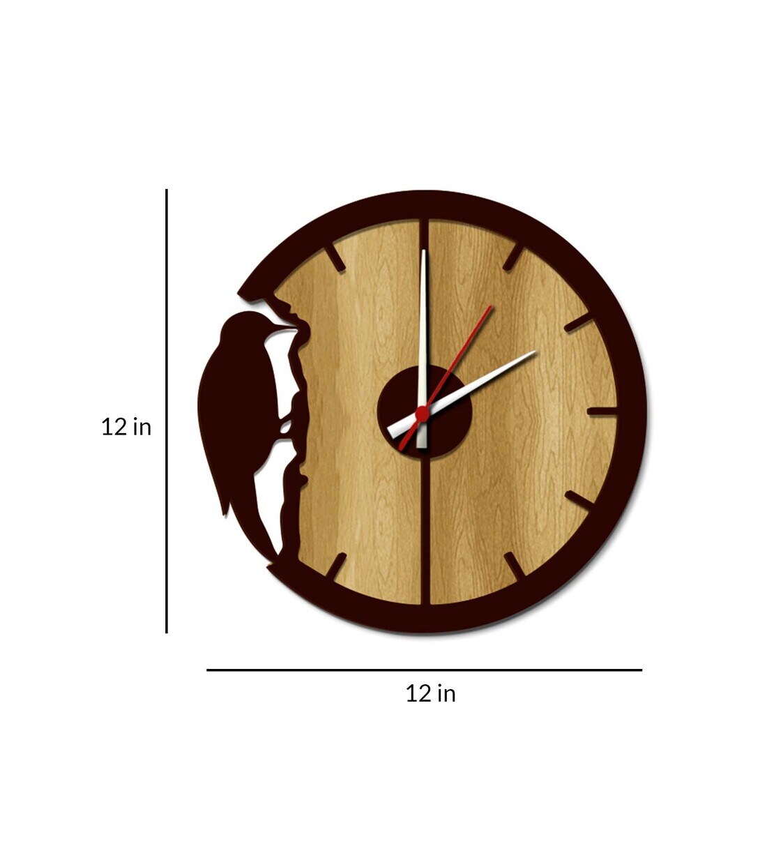 Buy Brown Engineered Wood Analog Wall Clock By WallMantra Online