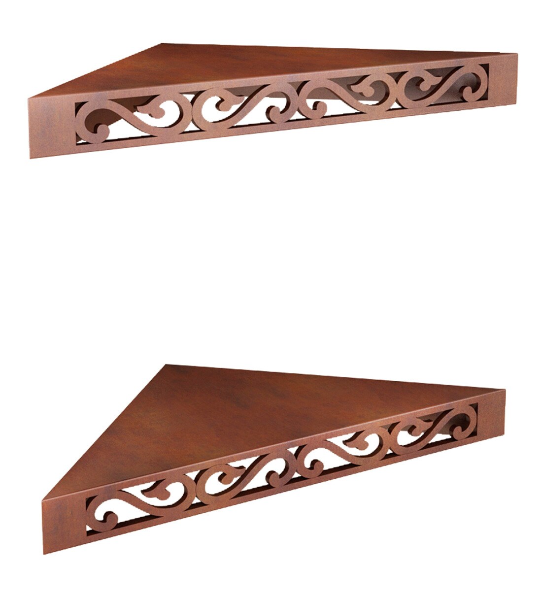 Buy Engineered Wood Corner Wall Shelves Set of 2 In Brown By Home Sparkle Online Corner Wall