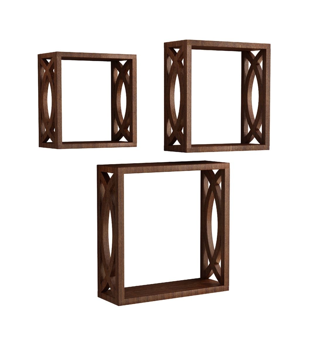 Brown engineered wood wall shelf