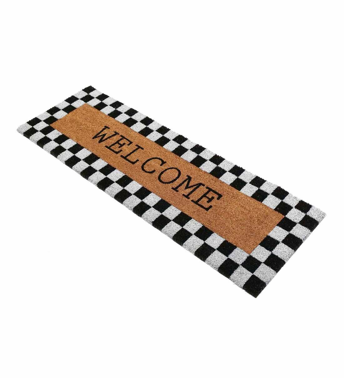 Buy Brown Slogan Coir 48 x 16 Inches Anti Skid Door Mat by Onlymat