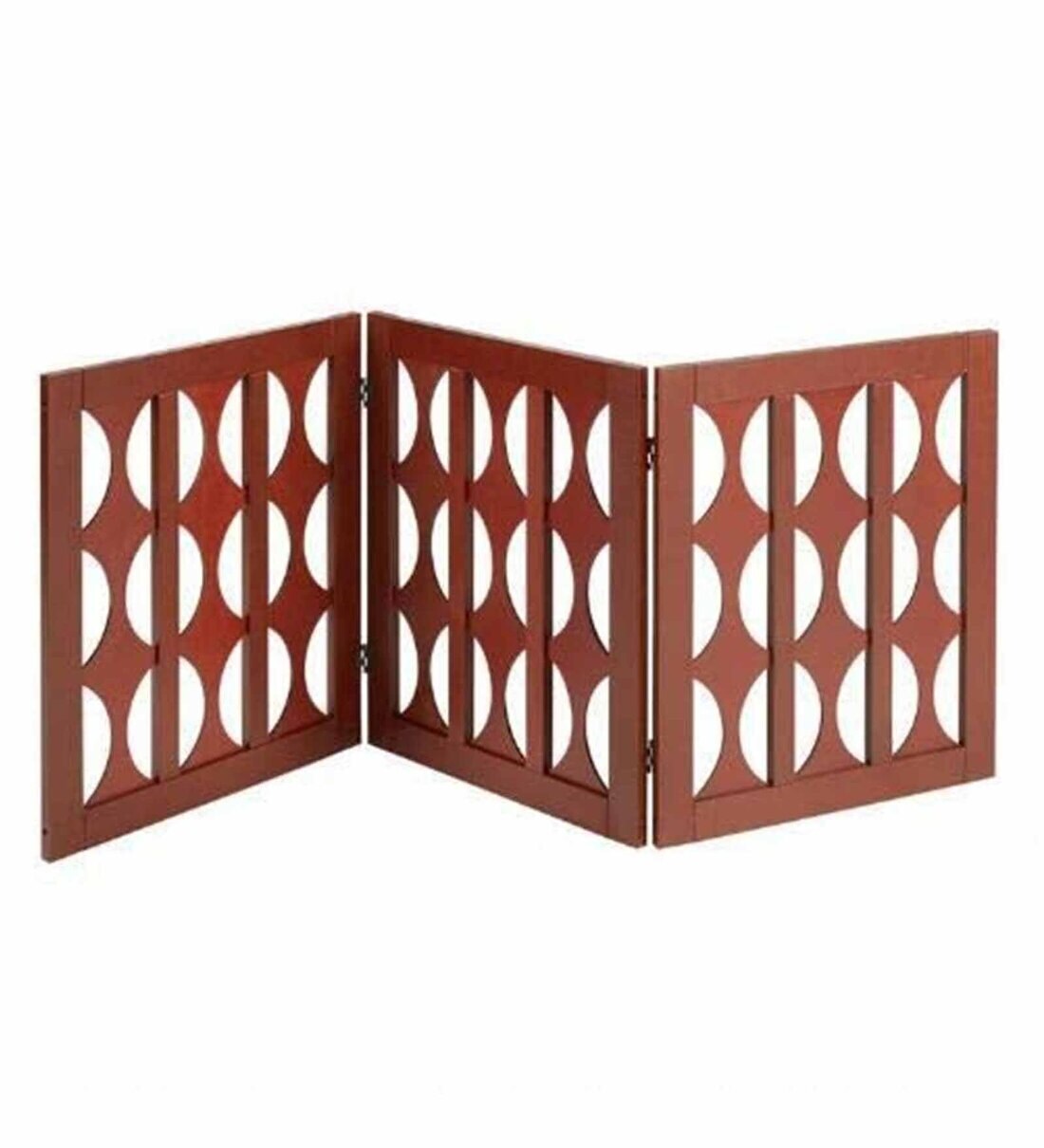 Buy Brown Floral Handcarved Wooden Room Divider Three Panels By Shilpi