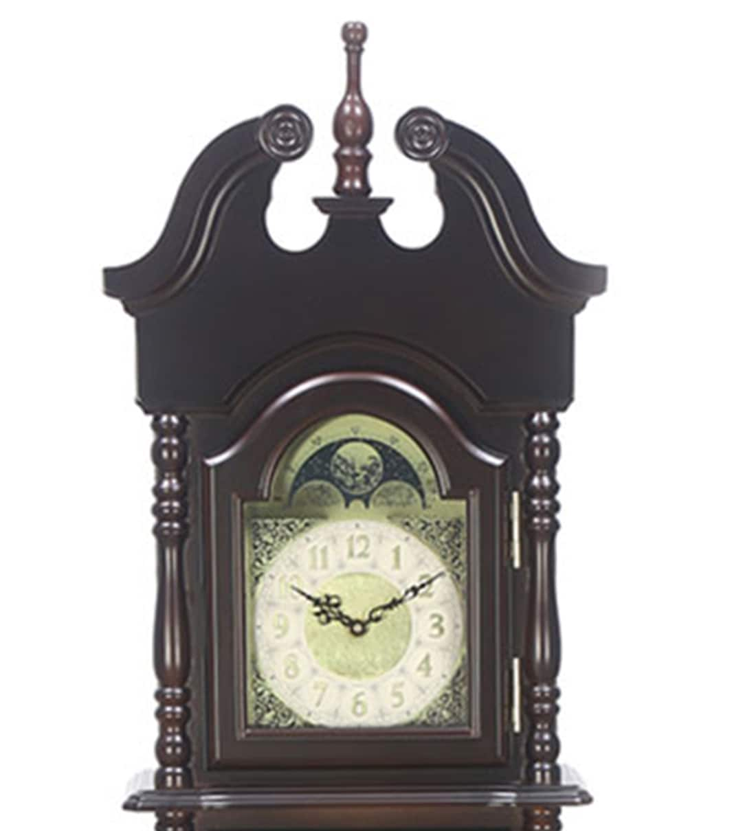 Buy Brown Grandfather Solid Wood Pendulum Clock by home Online