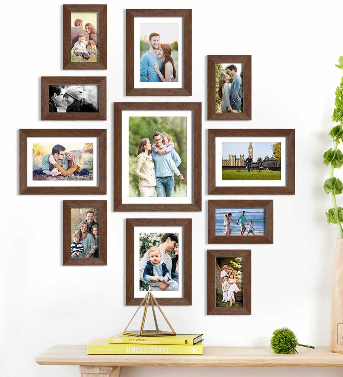 Buy Individual Set Of 11 Brown Polyresin Collage Photo Frames at 25% ...