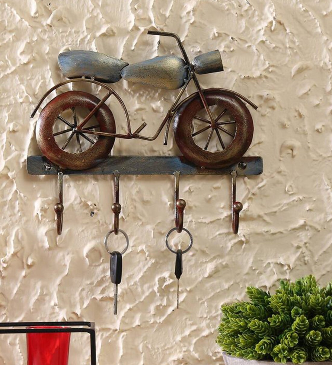 Buy Brown Iron Bike Hook Wall Decor By Vedas Online Novelty Key