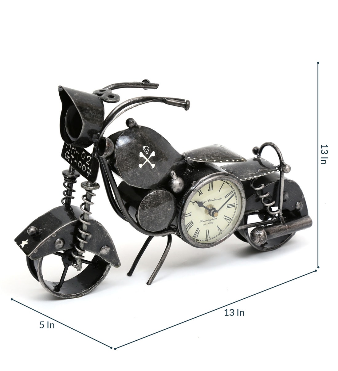 Buy Brown Iron Bike Miniature Analog Table Clock by Craft Tree Online