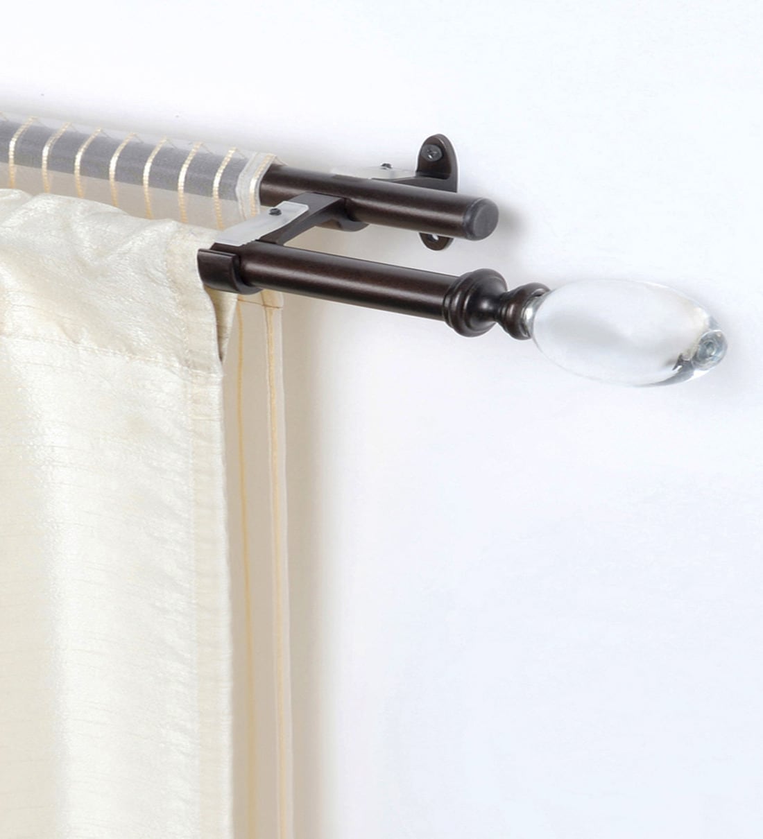 Buy Brown Iron Extendable Double Curtain Rod 52 To 144 Inches By Deco