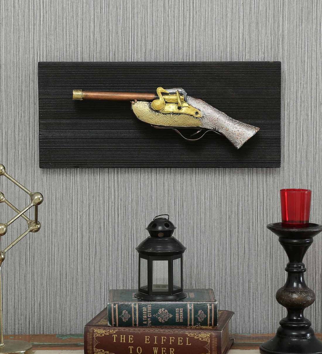 Buy Brown Metal Gun Wall Art by Malik Design Online Abstract Metal