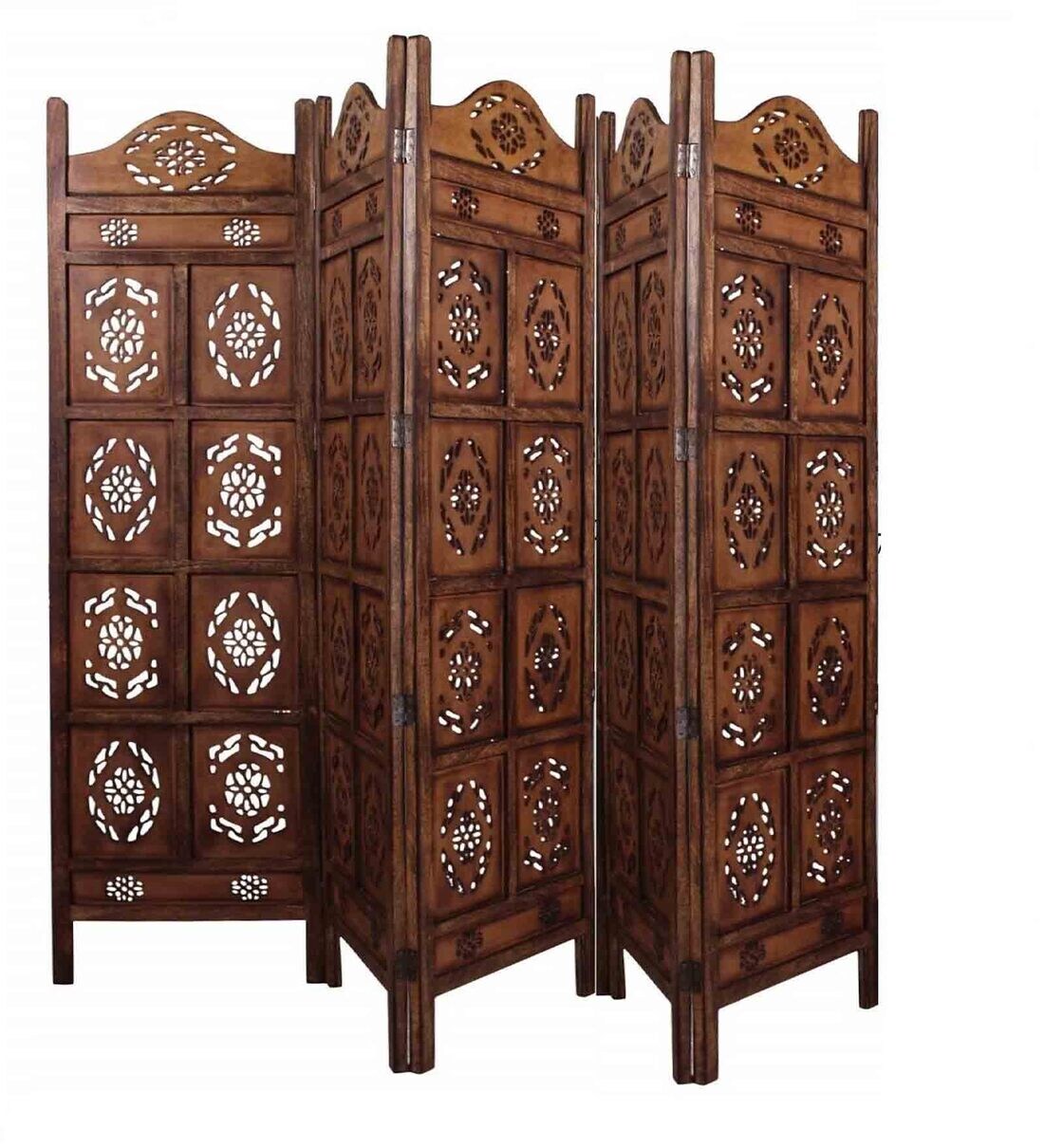 Buy Brown Mango Wood And MDF Handmade Room Dividers (Set Of 5) Online