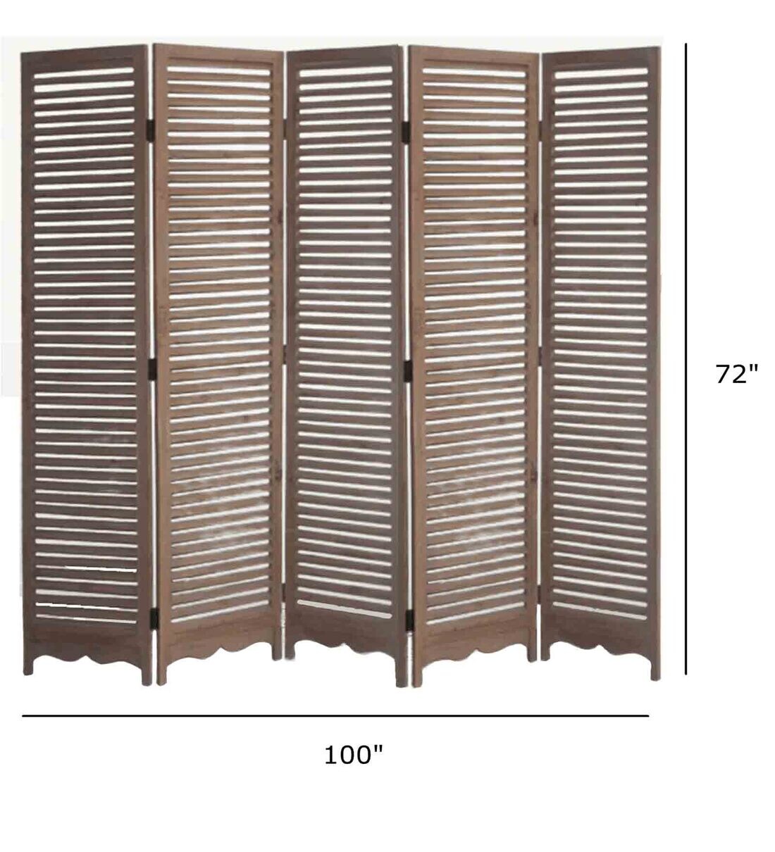 Buy Brown Mango Wood And MDF Handmade Room Dividers (Set Of 5) Online