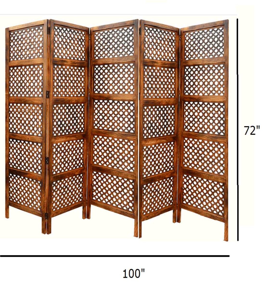 Buy Brown Mango Wood And MDF Handmade Room Dividers (Set Of 5) Online