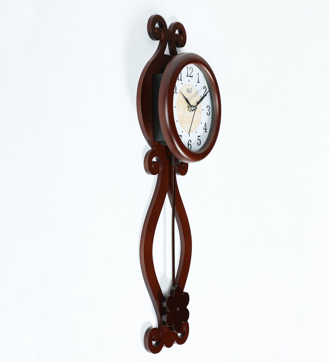 Buy Brown Engineered Wood Analog Pendulum Clock by Safal Quartz Online
