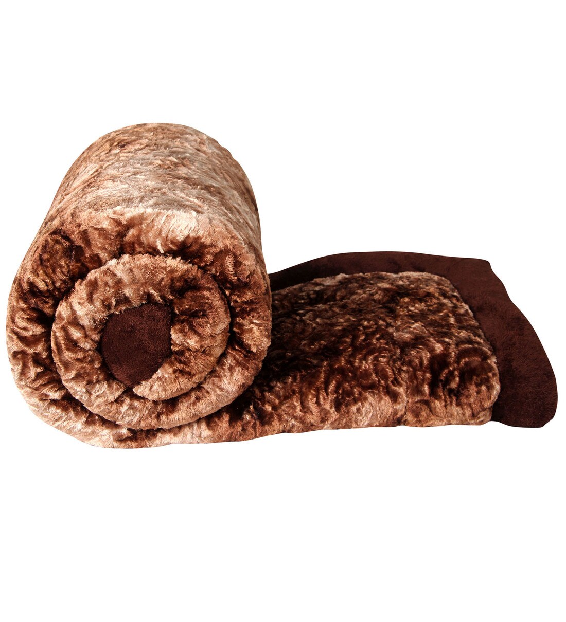 Buy Brown Abstract Microfiber 300 GSM Heavy Winter Reversible Double