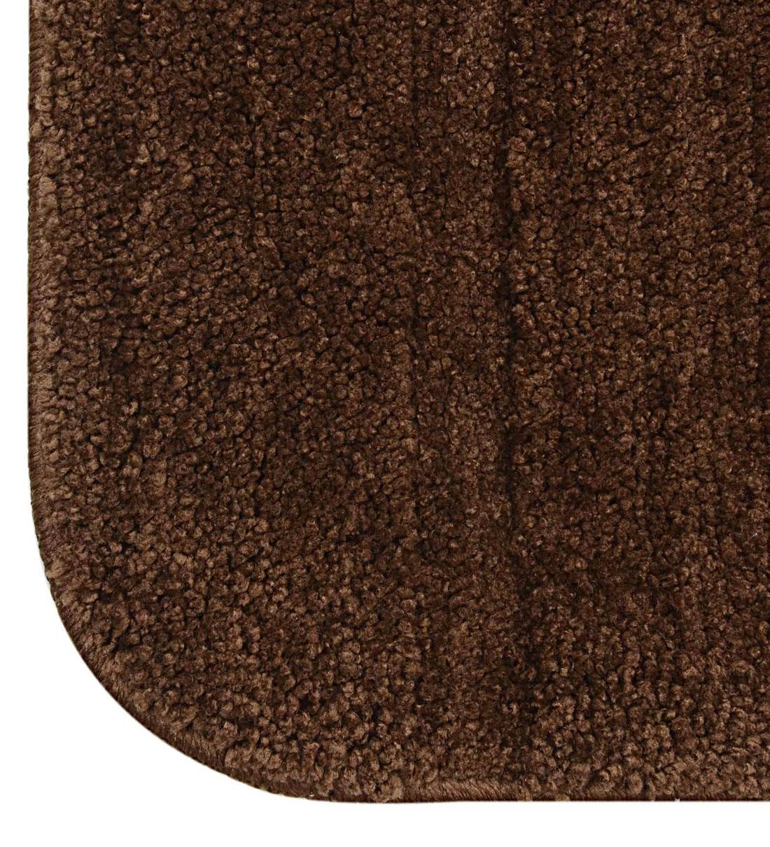 Buy Brown Solid Microfibre 26x18 Inches AntiSkid Bath Mat by Saral Home