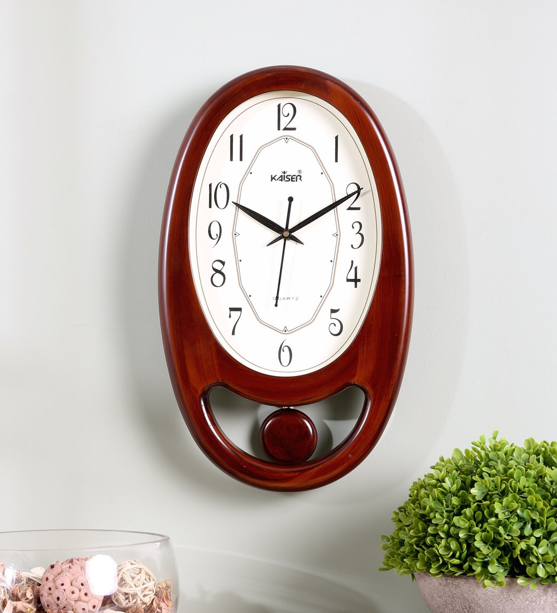 Buy Brown Plastic Oval Shape Pendulum Clock By Kaiser Online Pendulum