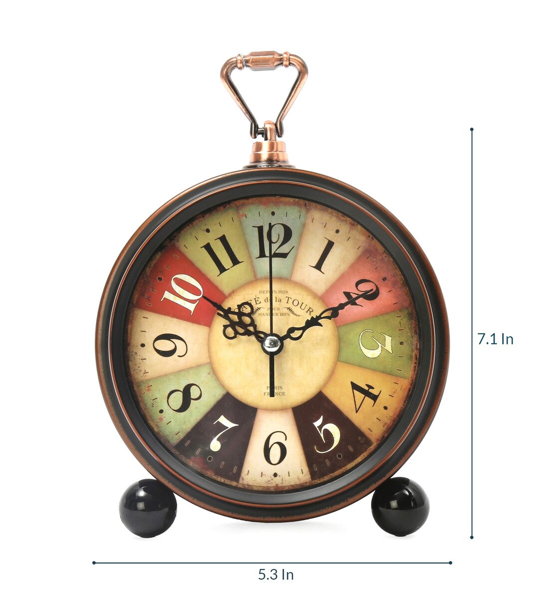 Buy Brown Plastic Analog Table Clock by Home Online Table Clocks