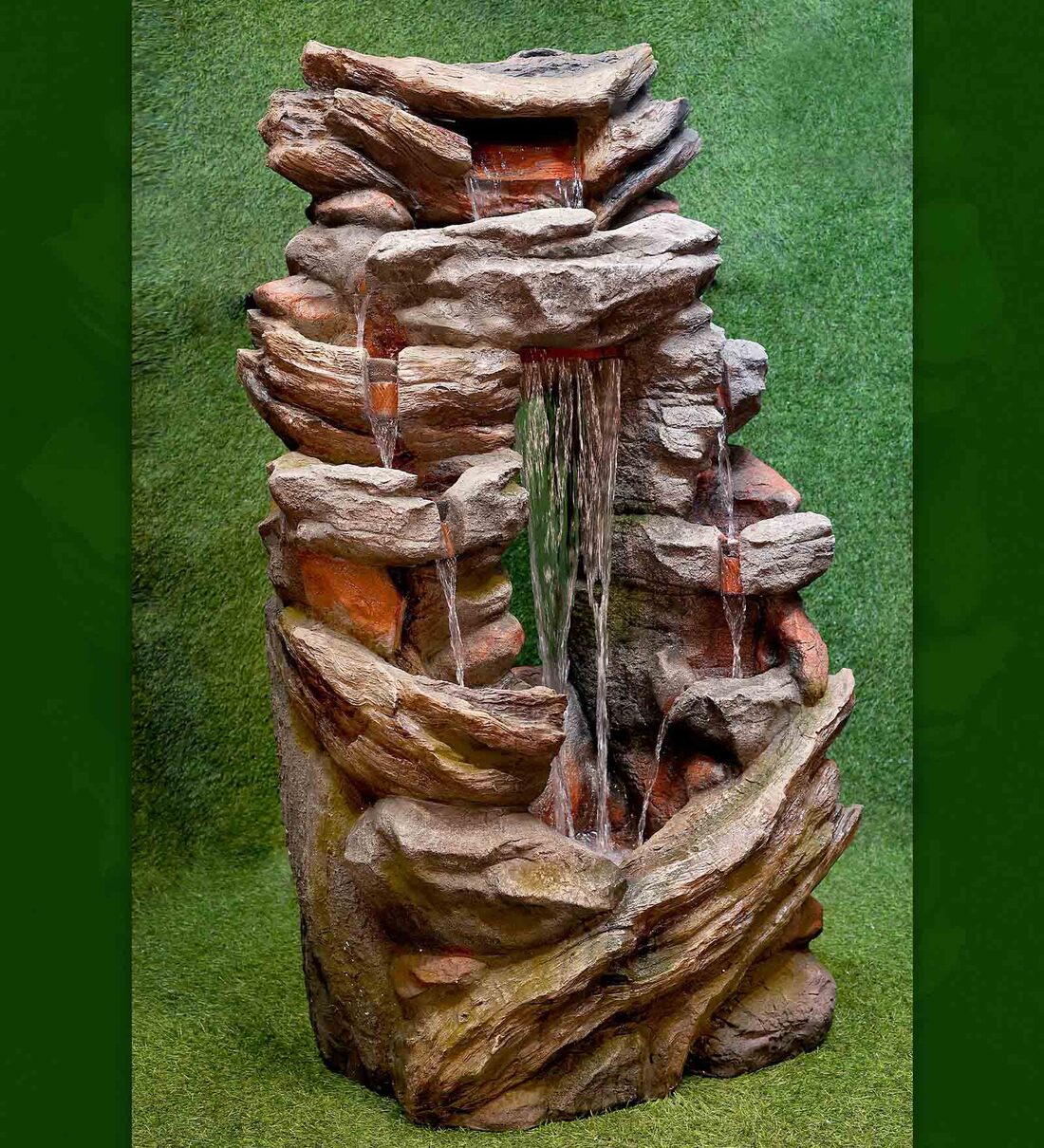 Buy Threeway Waterfall Brown Sand Stone Indoor Water Fountain by