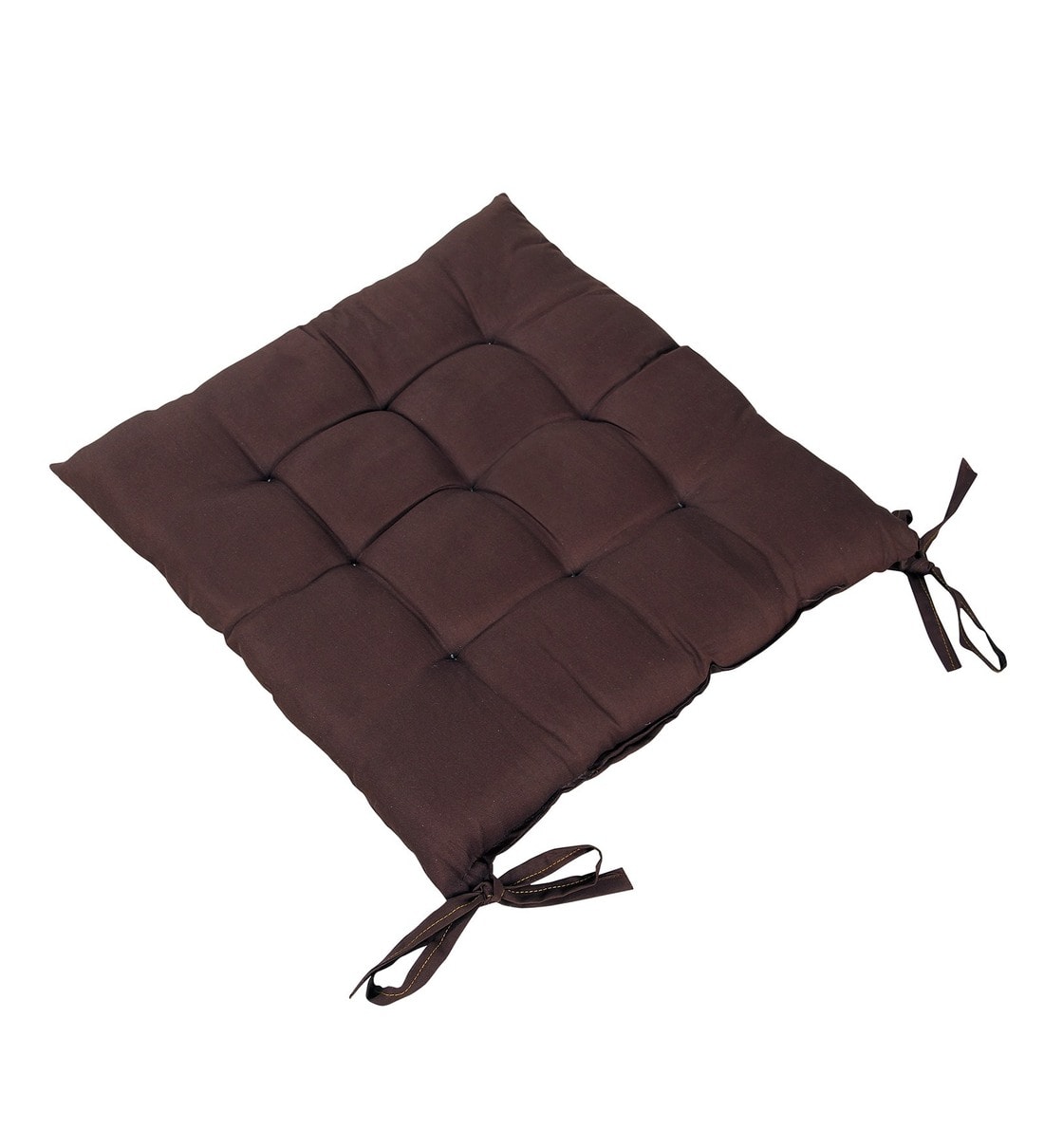 Buy Satin Brown Cotton Filled 16X16 Inch Chair Pads (Set Of 2) By Hosta ...