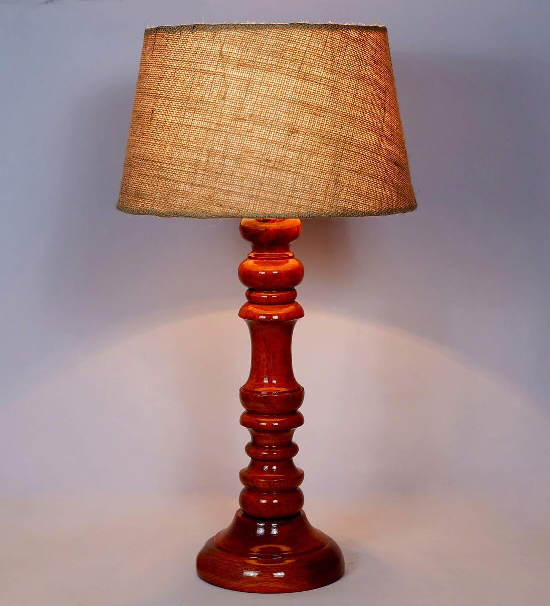 Buy Brown Shade Table Lamp With Wood Base By BrightDaisy Online Wood