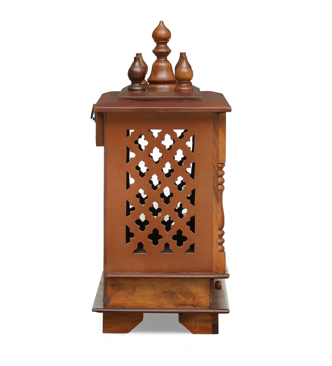 Buy Brown Sheesham Wood & MDF Pooja Mandir With Door By D Dass Online